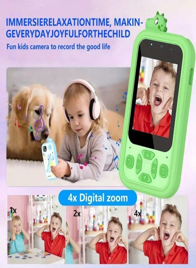BLiSS HUES Kids Smartphone Toy with MP3 Music Player Dual Camera for Selfies in-Built Games 2.4" Screen 8MP Camera Toys for Boys & Girls (Z-7 Green) - Image 5